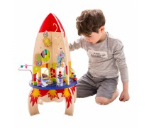 Vaikiškas medinis edukacinis didelis ergoterapinis labirintas raketa | Multi-Aktivity Rocket | Classic World CW4121